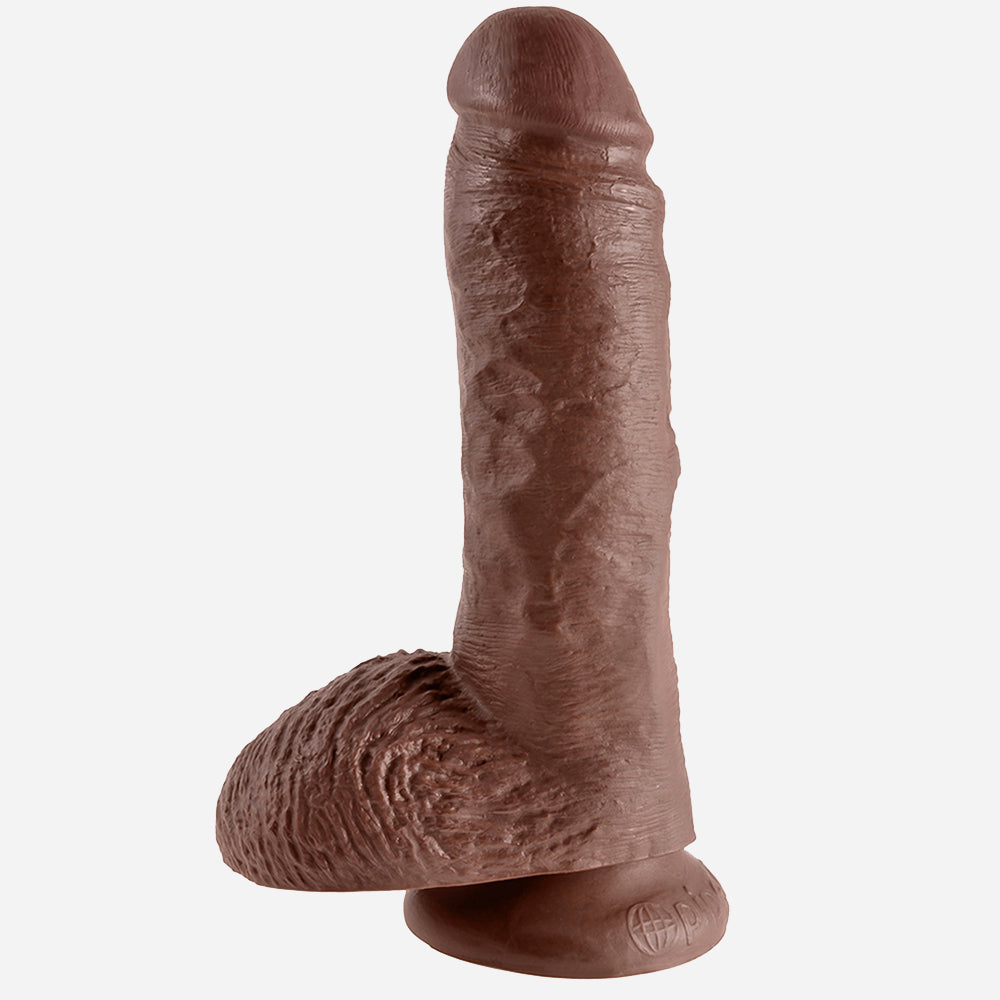 Pipedream King Cock 8 Inch Dildo with Balls - Brown