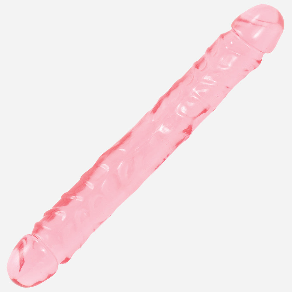 Doc Johnson Crystal Jellies 12 Inch Jr Double Dong - Pink