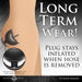 Advertisement for an inflatable anal plug with text about long-term wear