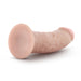 Blush BL-55803 Au Naturel 8 Inch Dildo with Suction Cup Vanilla laying sideways on white background