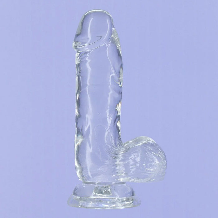 Crystal Addiction 6 Inch Clear Dildo with Balls
