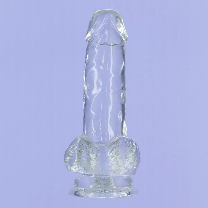 Crystal Addiction 6 Inch Clear Dildo with Balls