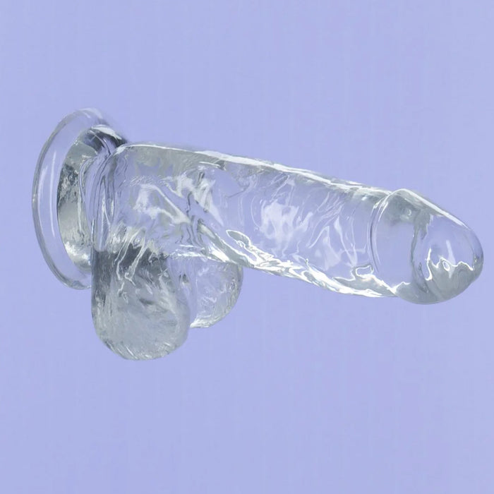 Crystal Addiction 6 Inch Clear Dildo with Balls