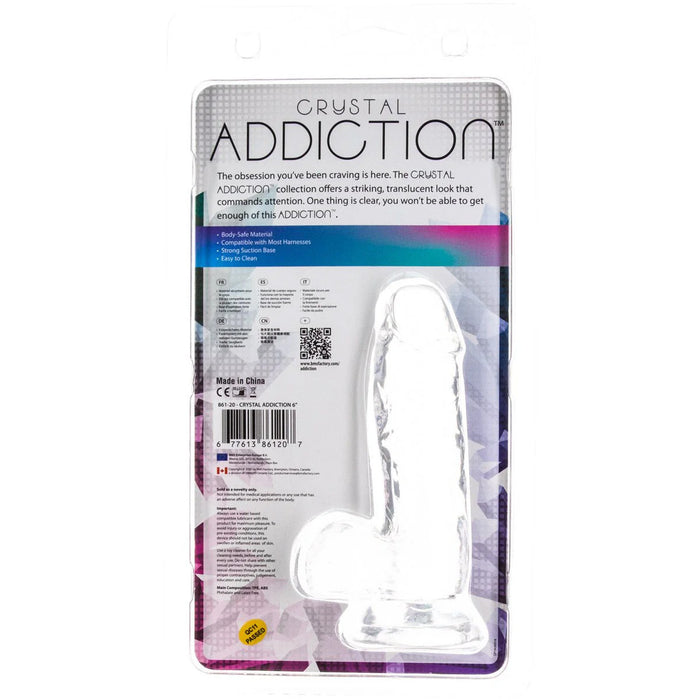 Crystal Addiction 6 Inch Clear Dildo with Balls