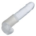 Clear textured penis sleeve worn on a clear dildo on a white background