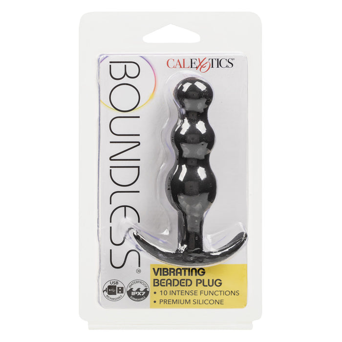 CalExotics SE-2700-53-2 Boundless Vibrating Beaded Black Anal Plug Package Front