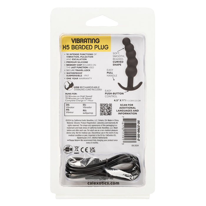CalExotics SE-2700-55-2 Boundless Vibrating X5 Beaded Plug Package Back