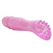 Textured jelly sleeve on a pink vibrator