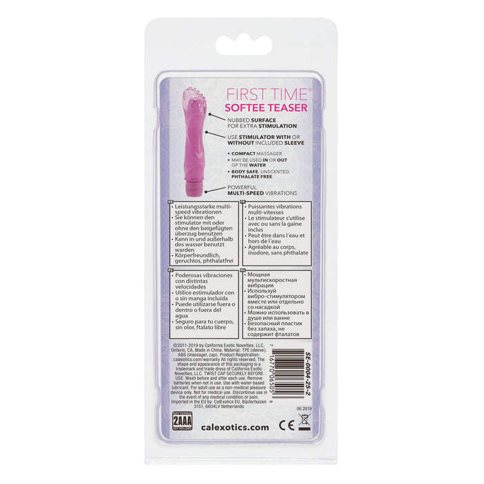 Package of a 'First Time Softee Teaser' product with text and branding on a white background.