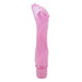 Pink vibrator with jelly sleeve on a white background