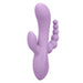 Purple silicone triple penetration vibrator