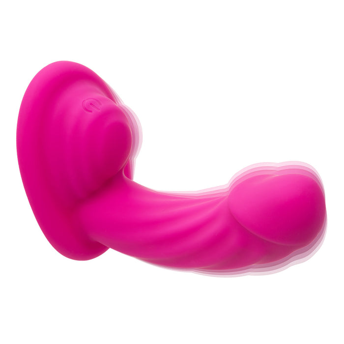 CalExotics SE-4299-10-3 G-Ride Easy Ride hot pink realistic silicone dildo with curved shaft and bulbed base