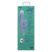 Product packaging for Love Bunny Thrusting Bunny vibrator with green background and purple device illustration.