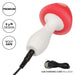Muff Shroom red and white mushroom-shaped vibrator with USB charging cord