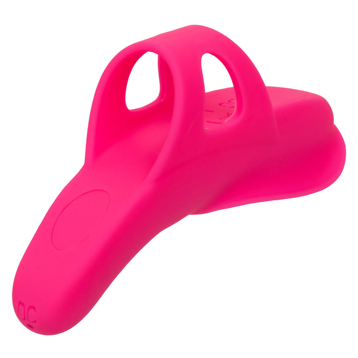 Front view of Neon Vibes The Nubby Vibe hot pink finger vibrator