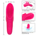 Features and measurements of Neon Vibes The Nubby Vibe hot pink silicone finger vibrator
