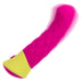 Hot pink and yellow silicone G-spot vibrator with quilted design