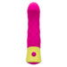 Hot pink and yellow silicone G-spot vibrator with quilted design