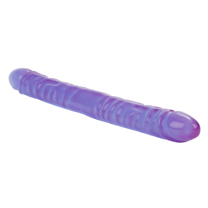 Reflective Gel 18 Inch Veined Double Dong - Purple