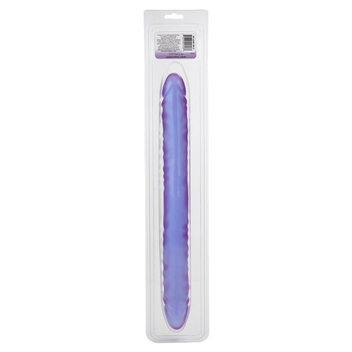 Reflective Gel 18 Inch Veined Double Dong - Purple