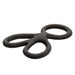 Black silicone ball spreader on a white background