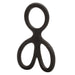 Black silicone ball spreader on a white background