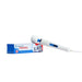 White and blue vibrating Magic Wand Original resting on product packaging on a white background