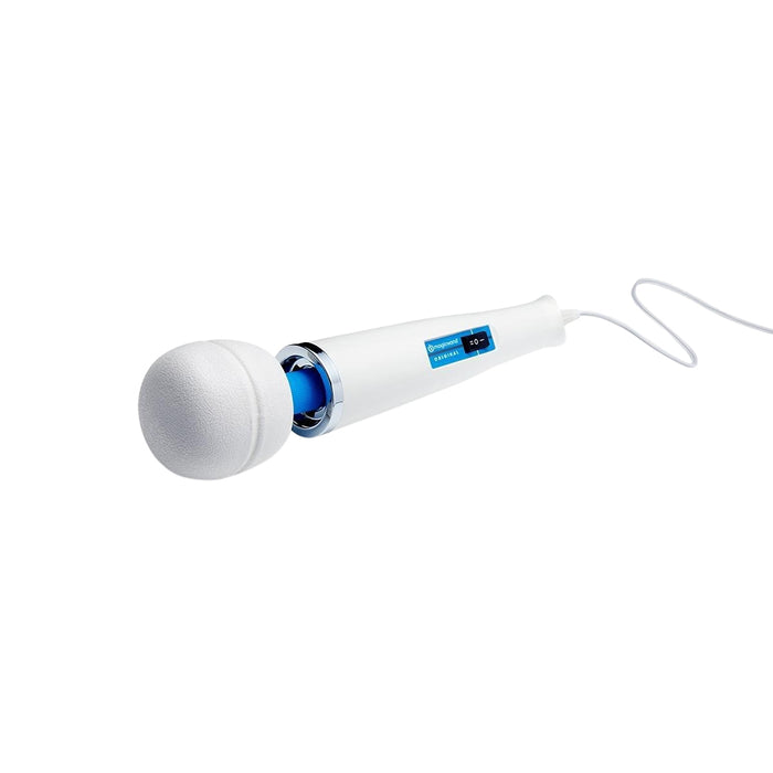 White and blue vibrating Magic Wand Original on a white background