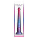 NSN-0412-22 Colours Stacked 12 Inch Ribbed Silicone Dildo Pink/Blue Package Back