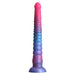 NSN-0412-22 Colours Stacked 12 Inch Ribbed Silicone Dildo Pink/Blue