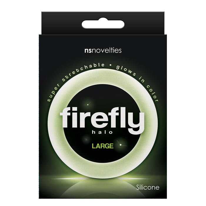 NS Novelties NSN-0473-41 Firefly Halo Glowing Cock Ring - Large - Clear Package Front