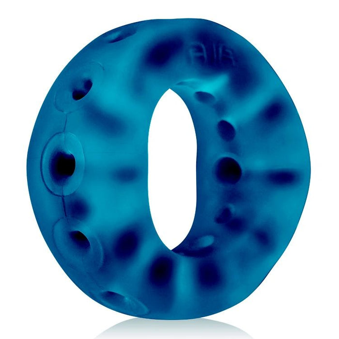 Blue cock ring with ventilation holes and 'AIR' branding on a white background