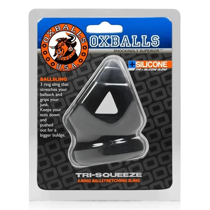 Oxballs Tri-Squeeze Cocksling and Ballstretcher Black Ice OXS-3024 Package Front