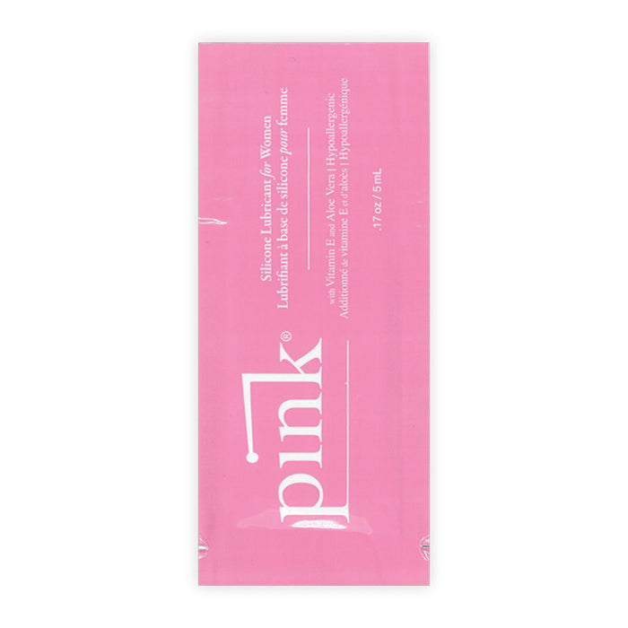 Pink 0.17 oz/5 ml foil sample pack of Pink Silicone Personal Lubricant for Women