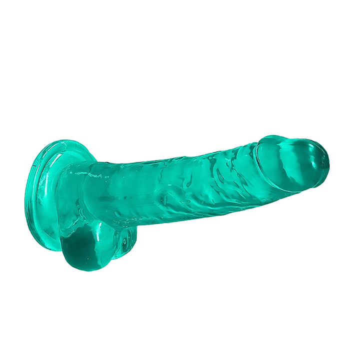 Shots America REA091TUR RealRock 7 Inch Realistic Dildo with Balls - Turquoise