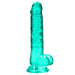 Shots America REA091TUR RealRock 7 Inch Realistic Dildo with Balls - Turquoise