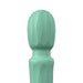 A mint green silicone personal massager with a textured head shown against a solid white background.