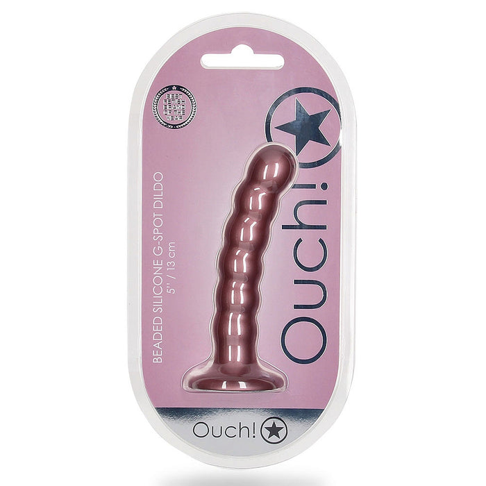 Silicone G-Spot dildo in packaging with 'Ouch!' branding on a white background