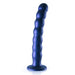 Shots OU824MBL Ouch! Beaded 8 Inch Dildo Metallic Blue