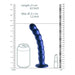Shots OU824MBL Ouch! Beaded 8 Inch Dildo Metallic Blue measurements