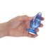 Shots America RealRock Crystal Clear 3.5 Inch Anal Plug Blue with suction cup base