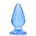 Shots America RealRock Crystal Clear 3.5 Inch Anal Plug Blue with suction cup base