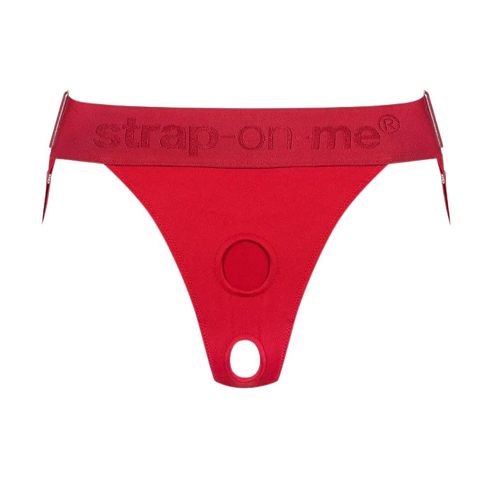 Unique Lingerie Double-Penetration Harness - Red