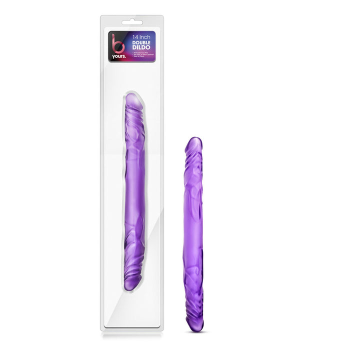 Blush B Yours 14 Inch Double Dildo Purple - Package