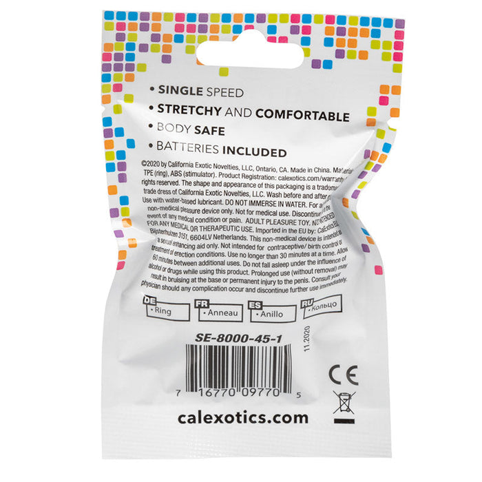 CalExotics SE-8000-45-3 Foil Pack Vibrating Ring Blue Package Back