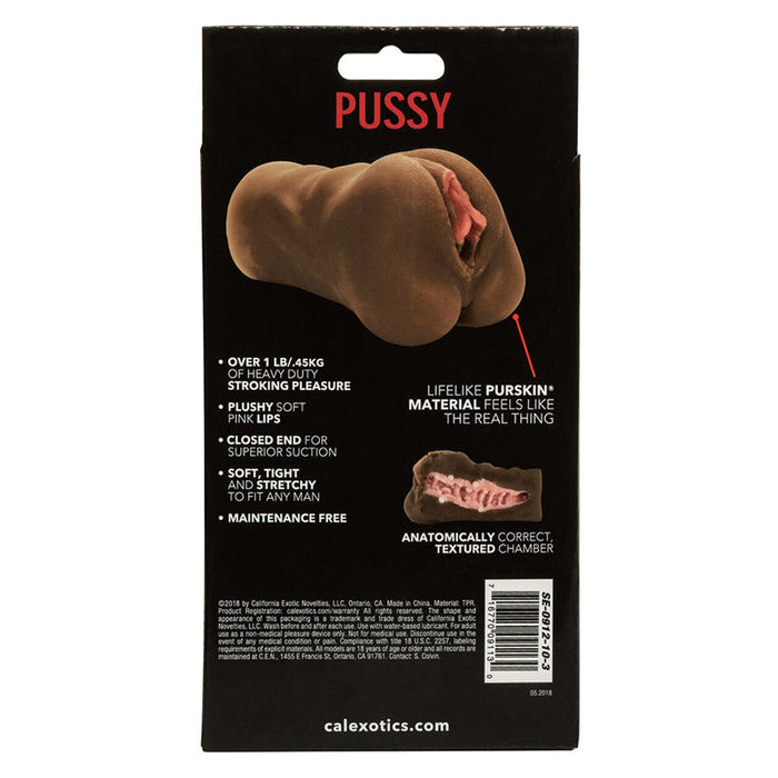 CalExotics SE-0912-10-3 Stroke It Pussy - Brown Package Back