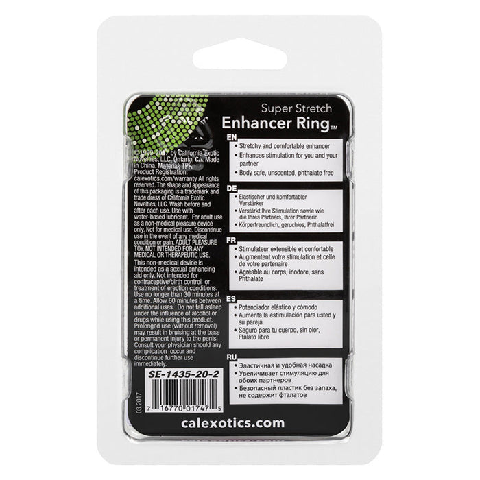 CalExotics SE-1435-20-2 Super Stretch Enhancer Ring - Pink Package Back