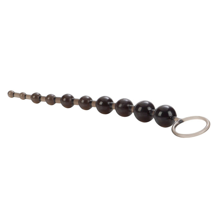 CalExotics SE-1233-03-2 X-10 Beads Black PVC anal beads with pull ring