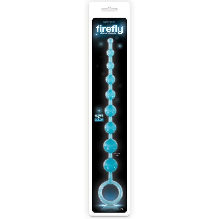 NS Novelties NSN-0489-17 Firefly Pleasure Beads Glow In The Dark Anal Beads Blue Package Front