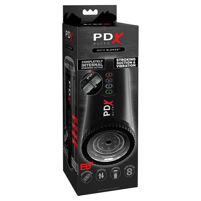 Pipedream RD537 PDX Elite Moto Blower Thrusting Vibrating Suction Masturbator Package